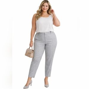 Talbots Hampshire Gray Ankle Pants Straight Leg Mid Rise Plus 20WP Office Casual